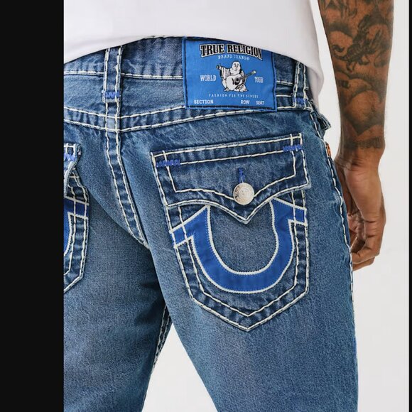 TRUE RELIGION RICKY SUPER T FLAP STRAIGHT JEAN - SZ 32 BNWT - Picture 2 of 6